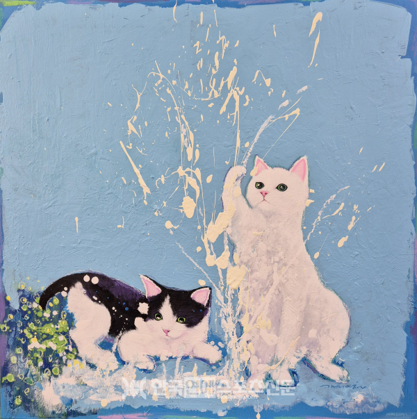 Exciting play 60.6x60.6cm Mixed Media on canvas 2024